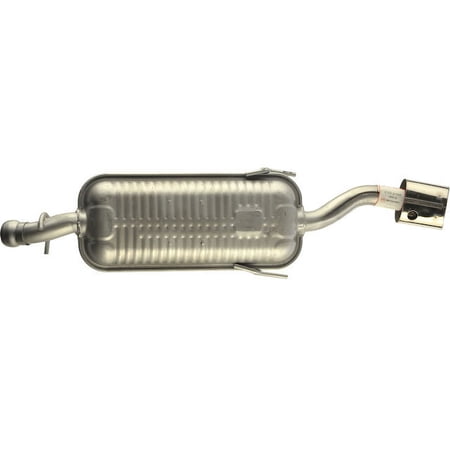 Rear Muffler with Polished Tip - Compatible with 1999 - 2003 Saab 9-3 2.0L 4-Cylinder Turbo 2000 2001 2002