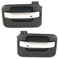 thumbnail image 1 of Rear Pair Exterior Door Handle Compatible with 2004-2022 Ford F-150 Chrome Lever With Black Bezel Without Key Hole 9L3Z1626604AA 9L3Z1626605AA FDH010036 FDH010035 King Ranch Lariat, 1 of 5