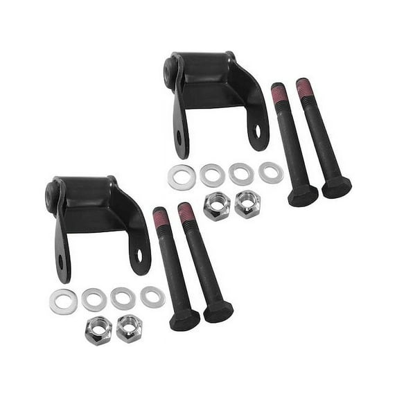 Rear Rearward Leaf Spring Shackle Set - Compatible with 1987 - 1991 GMC R2500 Suburban 1988 1989 1990