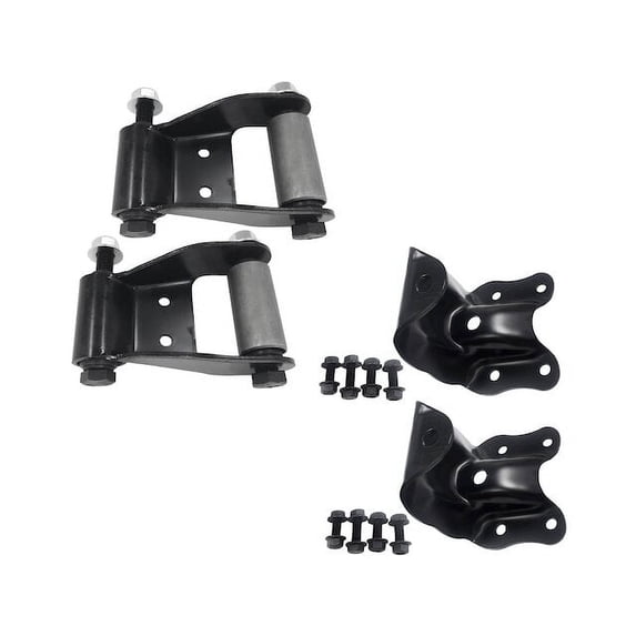 Rear Rearward Leaf Spring Shackle Set - Compatible with 1990 - 2002 Ford E-150 Econoline 1991 1992 1993 1994 1995 1996 1997 1998 1999 2000 2001