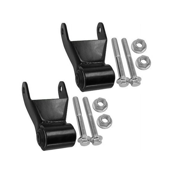 Rear Rearward Leaf Spring Shackle Set - Compatible with 2001 - 2010 Chevy Silverado 2500 HD 2002 2003 2004 2005 2006 2007 2008 2009