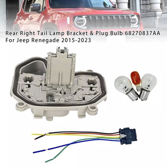 Rear Right Tail Lamp Bracket & Plug Bulb 68270837AA For Jeep Renegade 15-23