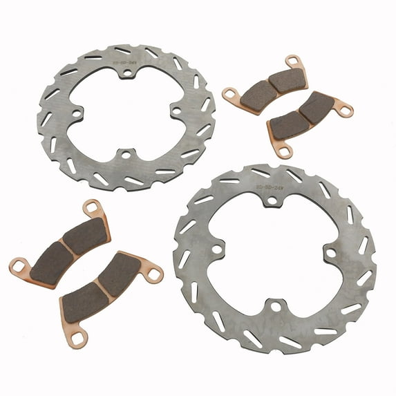 Rear RipTide Rotors Discs and MudRat Brake Pads fits 2016 Polaris Ranger EV