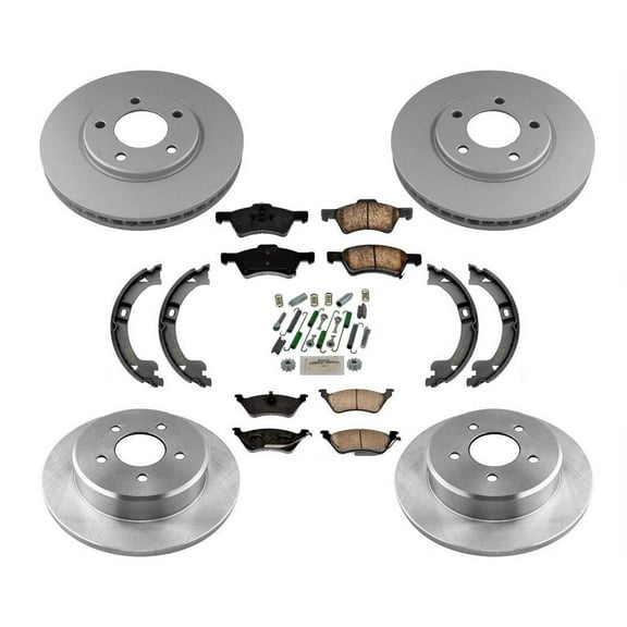 Rear Rotors Brake Pads Shoes & Spring Kit for Chrysler Town & Country 2001-2007
