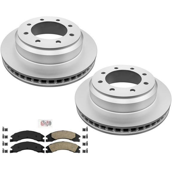 Rear Rotors Brake Pads for Ford 08-14 E150 E250 08-15 E350 W/ Sigle Rear Wheels