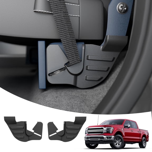 Rear Seat Side Bottom Cover Trim Compatible with 2021-2025 2026 Ford F150 Anti-Kick Panel Left & Right Seat Bottom Side Trim 2nd Row Underseat Protector for 2024 F-150 Accessories