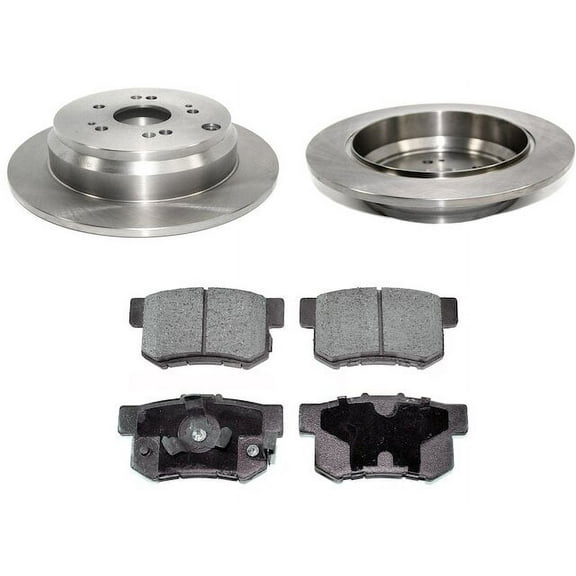 Rear Semi-Metallic Brake Pad and Rotor Kit - Compatible with 2005 - 2016 Honda CR-V 2006 2007 2008 2009 2010 2011 2012 2013 2014 2015