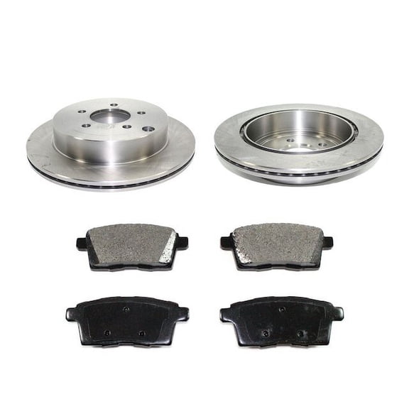 Rear Semi Metallic Brake Pads and Rotor Kit - Compatible with 2007 - 2010 Ford Edge 2008 2009