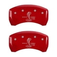 thumbnail image 1 of Rear Set 2 MGP Caliper Covers 10010Rgt3Rd, Engraved Rear: Gt350 Shelby and Cobra, Red Powder Coat Finish, Silver Characters Fits select: 2005-2014 FORD MUSTANG GT, 1 of 7