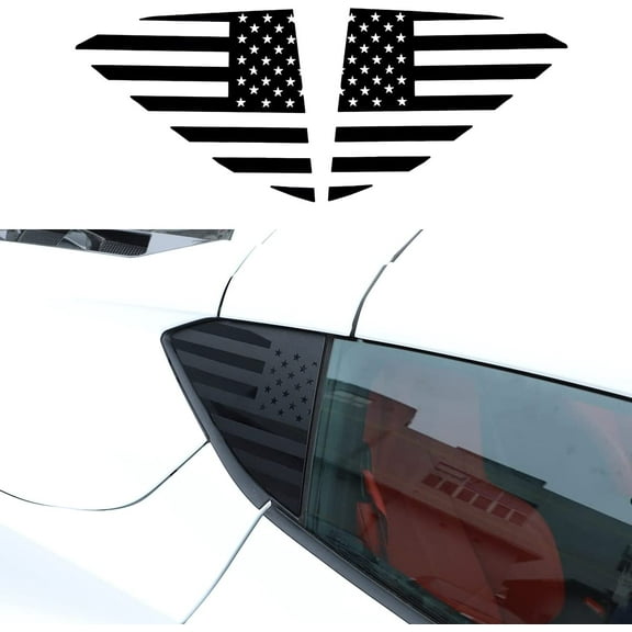 Rear Side Window American Flag Decal Fit for Chevrolet Corvette C8 2020 2021 2022, Rear Side Window Sticker, American Flag Rear Side Window Decal Sticker Accessories, 2PCS
