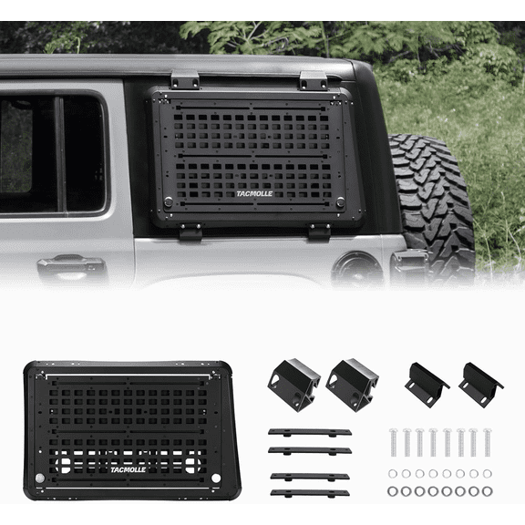 Rear Side Window MOLLE Panel With drop-down workbench for Jeep Wrangler JL 4 Doors 20182026(Driver side)