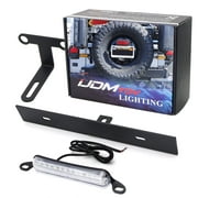 Rear Spare Tire Mount License Plate Relocator Bracket w/ 12-SMD LED License Plate Light For Jeep 2007-2017 Wrangler JK