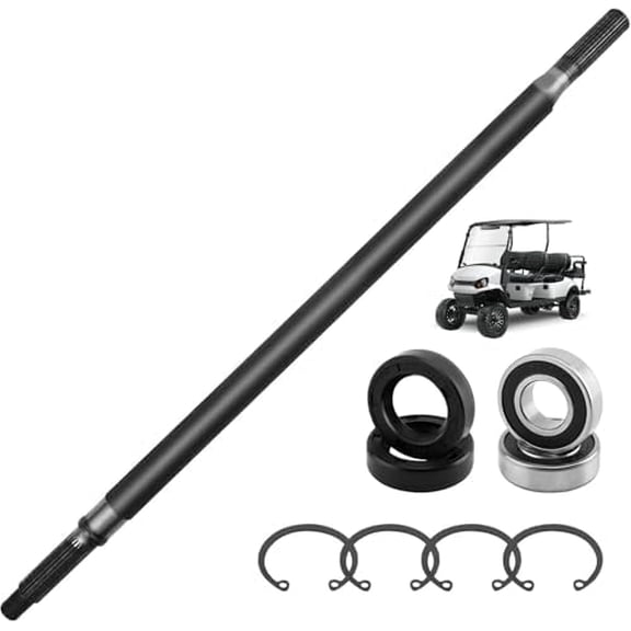 Rear Spline Axle Shaft Bearing Seal Kit, Compatible with 1994-2013 EZGO TXT Medalist Golf Carts E-Z-GO, Replace 20377G11 Driver Side 23.8" Golf Cart Rear Splined Axle Shaft Bearing Seal Assembly