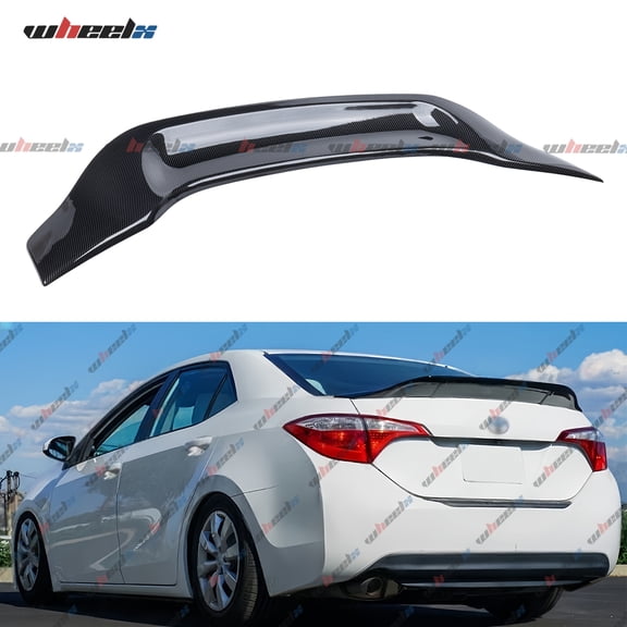 Rear Spoiler Compatible with 2014-2019 Toyota Corolla, R Style Duckbill Fits for 2014 2015 2016 2017 2018 2019 Sedan, Trunk Tail Deck Lid Splitter Wing Lip (Carbon Fiber Pattern)