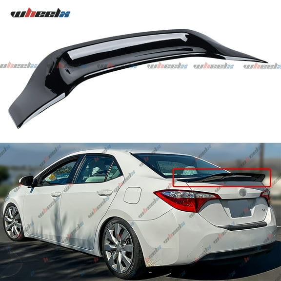 Rear Spoiler Compatible with 2014-2019 Toyota Corolla, R Style Duckbill Fits for 2014 2015 2016 2017 2018 2019 Sedan, Trunk Tail Deck Lid Splitter Wing Lip (Glossy Black)