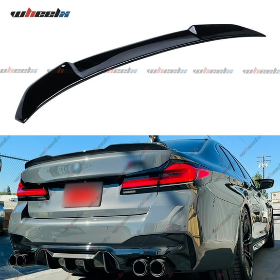 Rear Spoiler Compatible with 2017-2023 BMW G30 5 Series F90 M5, CS Style Duckbill Trunk Exterior High Kick Tail Deck Lid Wing Lip Fits 530e 530i 535i 540i 540d 550i M5 (Glossy Black)