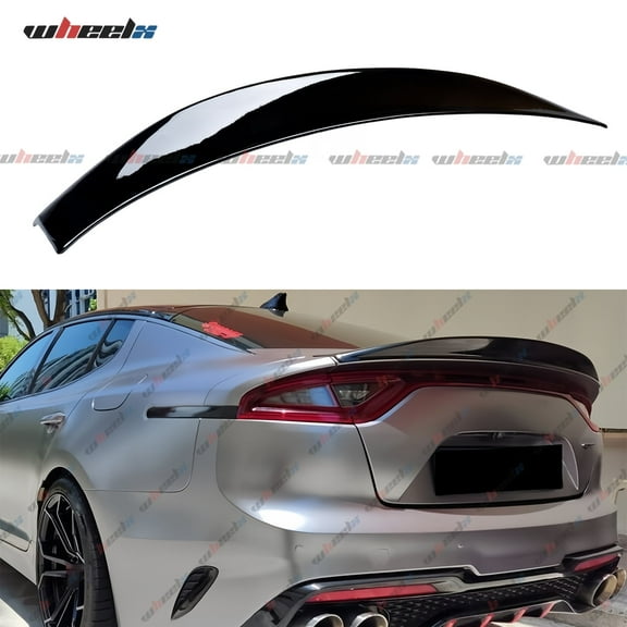 Rear Spoiler Compatible with 2018-2024 Kia Stinger, CK Style Trunk Exterior Duckbill High Kick Tail Deck Lid Wing Lip Splitter 2018 2019 2020 2021 2022 2023 2024 (Glossy Black)