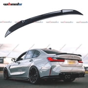 Rear Spoiler Compatible with 2019-2025 BMW G20 3 Series & G80 M3, CS Style Duckbill Fit for 330i 330e 340i M3 M340i Sedan, Trunk Exterior High Kick Tail Deck Lid Wing Lip Carbon Fiber Pattern
