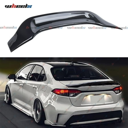 Rear Spoiler Compatible with 2020-2026 Toyota Corolla, R Style Duckbill Fits for 2020 2021 2022 2023 2024 2025 2026 4 Door Sedan, Trunk Exterior High Kick Tail Deck Lid Wing Lip (Carbon Fiber Black)