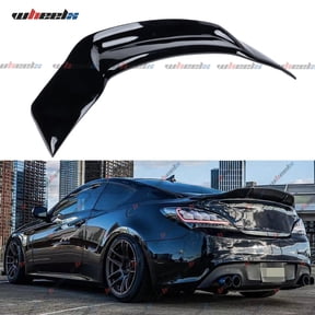 Rear Spoiler Compatible with 2010-2016 Genesis 2 Door Coupe, R Style Duckbill Trunk Exterior High Kick Tail Deck Lid Splitter Wing Lip (Gloss Black)