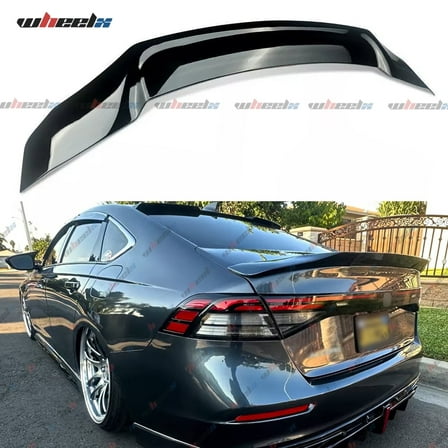 Rear Spoiler Compatible with 2023-2025 Honda Accord 11th Gen, R Style Duckbill Sedan, Trunk Exterior High Kick Tail Deck Lid Wing Lip (Glossy Black)