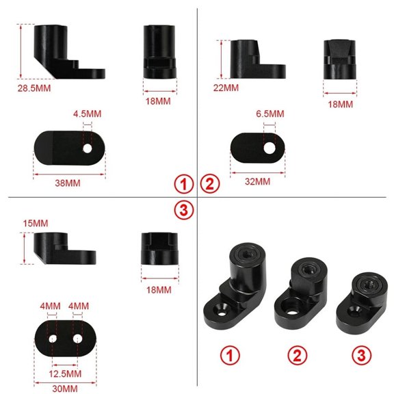 Rear Spoiler Wing Riser Lift Extension Kit For Ford Fiesta ST Hatchback 2014-19