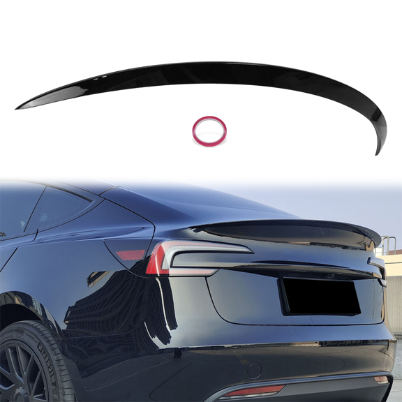 Rear Spoiler Wing Trunk Lip 48.2'' Gloss Black for Tesla Model 3 2017-2023