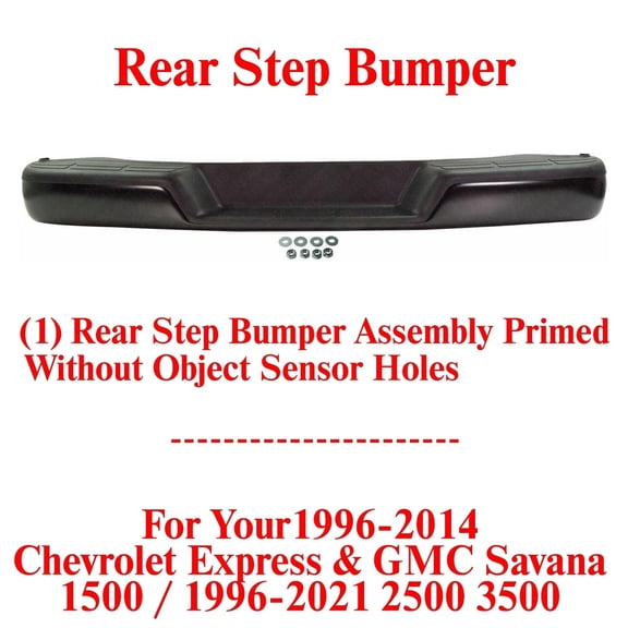 Rear Step Bumper Assembly For 1996-2014 Express & Savana 1500 / 96-21 2500 3500