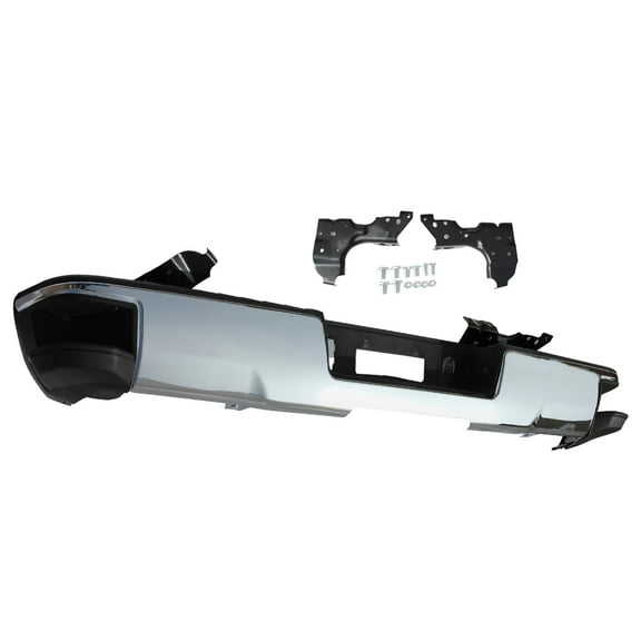 Rear Step Bumper Assembly Heavy Duty Steel Chrome Replacement for 2014-2018 Silverado 1500 & 2014-2018 Sierra 1500