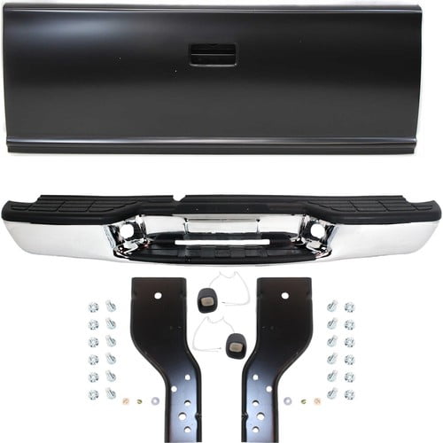 Rear Step Bumper Face Bars for Chevy S10 Pickup Chevrolet S-10 GMC Sonoma 98-04