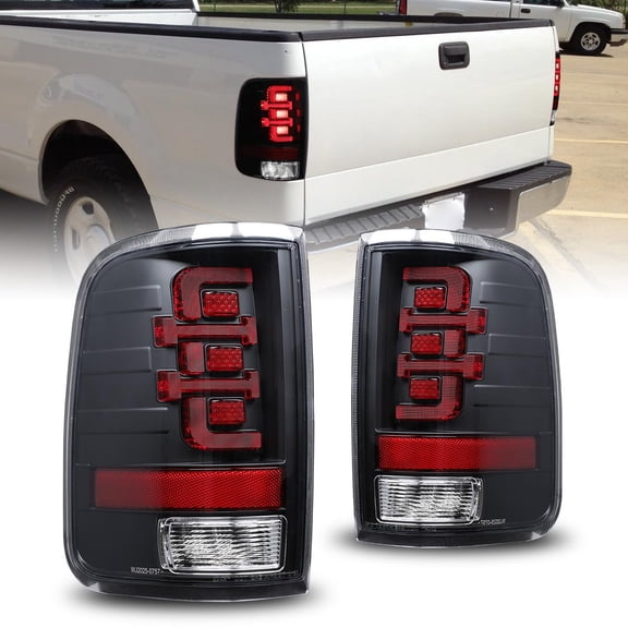 Rear Tail Lights Assembly Fit 2004-2008 Ford F-150 Pickup Truck Styleside Model Matte Black Housing Clear Lens Replacement Tail Lamps Brake Lamps Replacement Pair