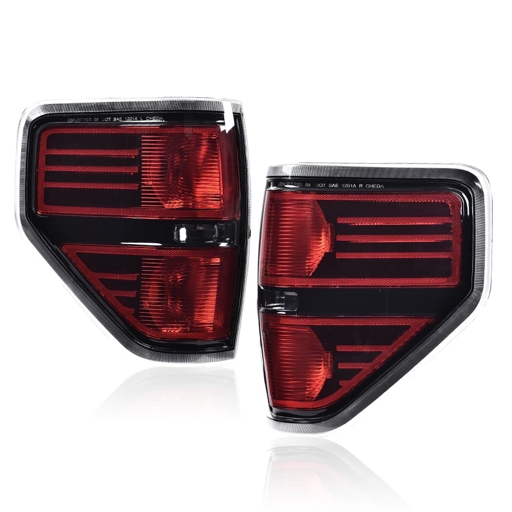 Rear Tail Lights Fit for Ford F150 2009-2014 Brake Light Lamps Side Marker Lights Trim Tail Lamps