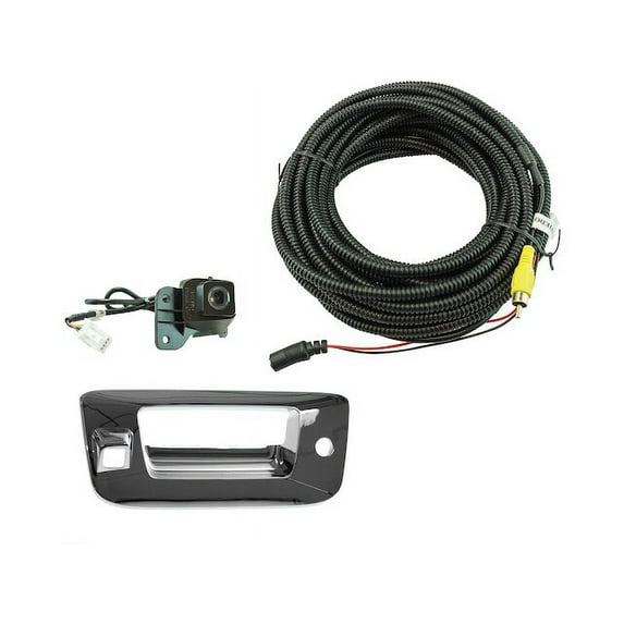 Rear Tailgate Handle Bezel with Park Assist Camera 2 Piece - Compatible with 2007 - 2013 Chevy Silverado 1500 2008 2009 2010 2011 2012