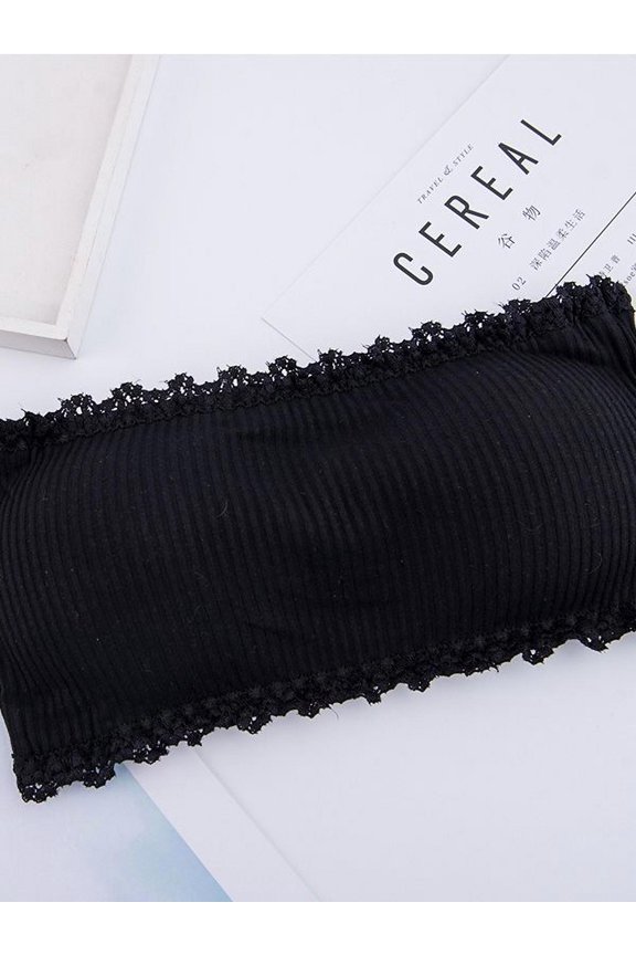 Rear Three-Breasted Thread Strapless Tube Top Solid Color Knit Thread Tube Top