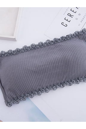 Rear Three-Breasted Thread Strapless Tube Top Solid Color Knit Thread Tube Top