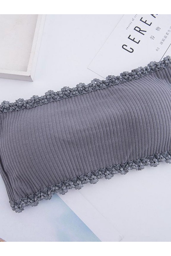 Rear Three-Breasted Thread Strapless Tube Top Solid Color Knit Thread Tube Top