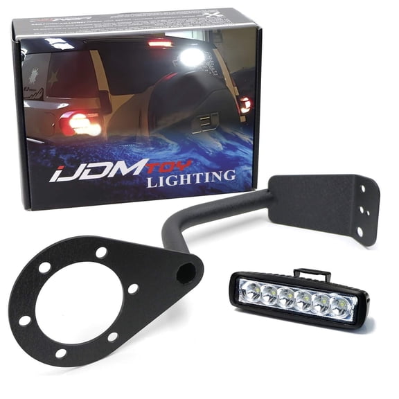 Rear Tire Carrier 6-Inch Mini LED Light Bar Kit, For Toyota 2007-2014 FJ Cruiser, Including 18W LED Lightbar, Spare Tire Location Mounting Brackets & Relay Wires
