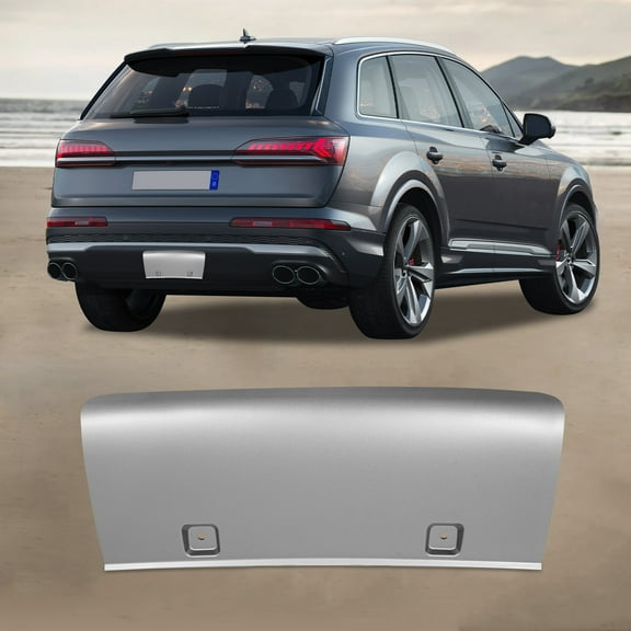 Rear Tow Bumper Cover for 2010-2015 Audi Q7, Grey Plastic, OEM Replacement, Compatible with Sport Models, High Impact Resistance