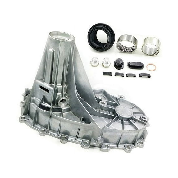 Rear Transfer Case Housing - Aluminum Upgraded Design - Compatible with 2001 - 2006 Chevy Silverado 2500 HD 6.0L V8 with 4-Speed Automatic or 5-Speed Manual Transmission 2002 2003 2004 2005