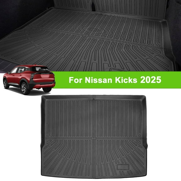 Rear Trunk Cargo Liner fit 2025 Nissan Kicks All Weather Cargo Tray Floor Mat for Nissan Kicks 2025 SUV Accessory, Black