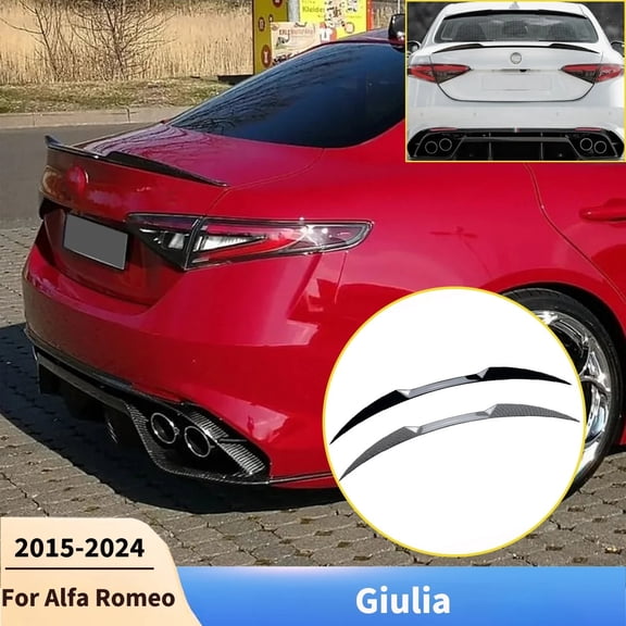 Rear Trunk Roof Spoiler Wings Compatible with Alfa Romeo Giulia Sedan 2015-2026 Car Spoiler Tail Fin Rear Trunk Lid CAR Accessories Body Kit