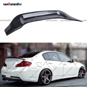 Rear Trunk Spoiler Compatible with 2007-2015 Infiniti G35 G25 G37 Q40 Sedan, R Style Duckbill Fits for 07-15 4-Door, High Kick Splitter Wing Lip Carbon Fiber Pattern