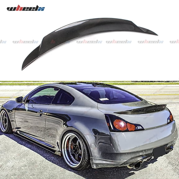 Rear Trunk Spoiler Compatible with 2008-2015 Infiniti G37 Q60 Coupe, Duckbill Spoiler Fits for 08-15 2 Door, High Kick Spoiler Wing Lip (Carbon Fiber Pattern)