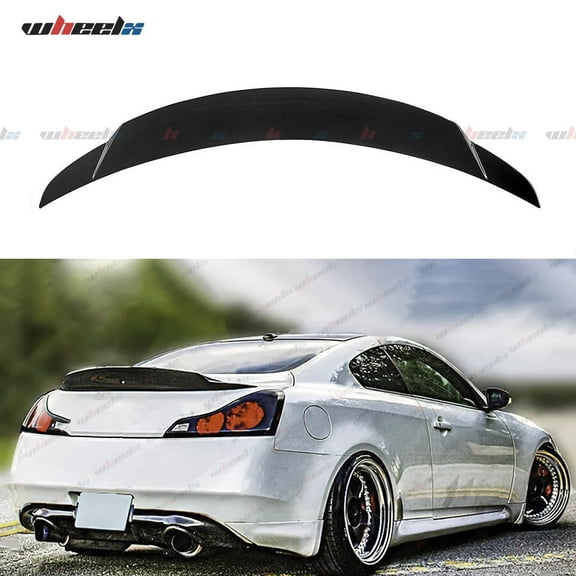 Rear Trunk Spoiler Compatible with 2008-2015 Infiniti G37 Q60 Q60S Coupe, Duckbill Spoiler Fits for 08-15 2 Door, High Kick Spoiler Wing Lip (Glossy Black)