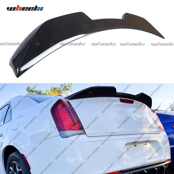 Rear Trunk Spoiler Compatible with 2011-2023 Chrysler 300 300C 300S, M Style Duckbill Spoiler Fits for 11-23, Exterior High Kick Tail Deck Lid Wing Lip (Carbon Fiber Look)