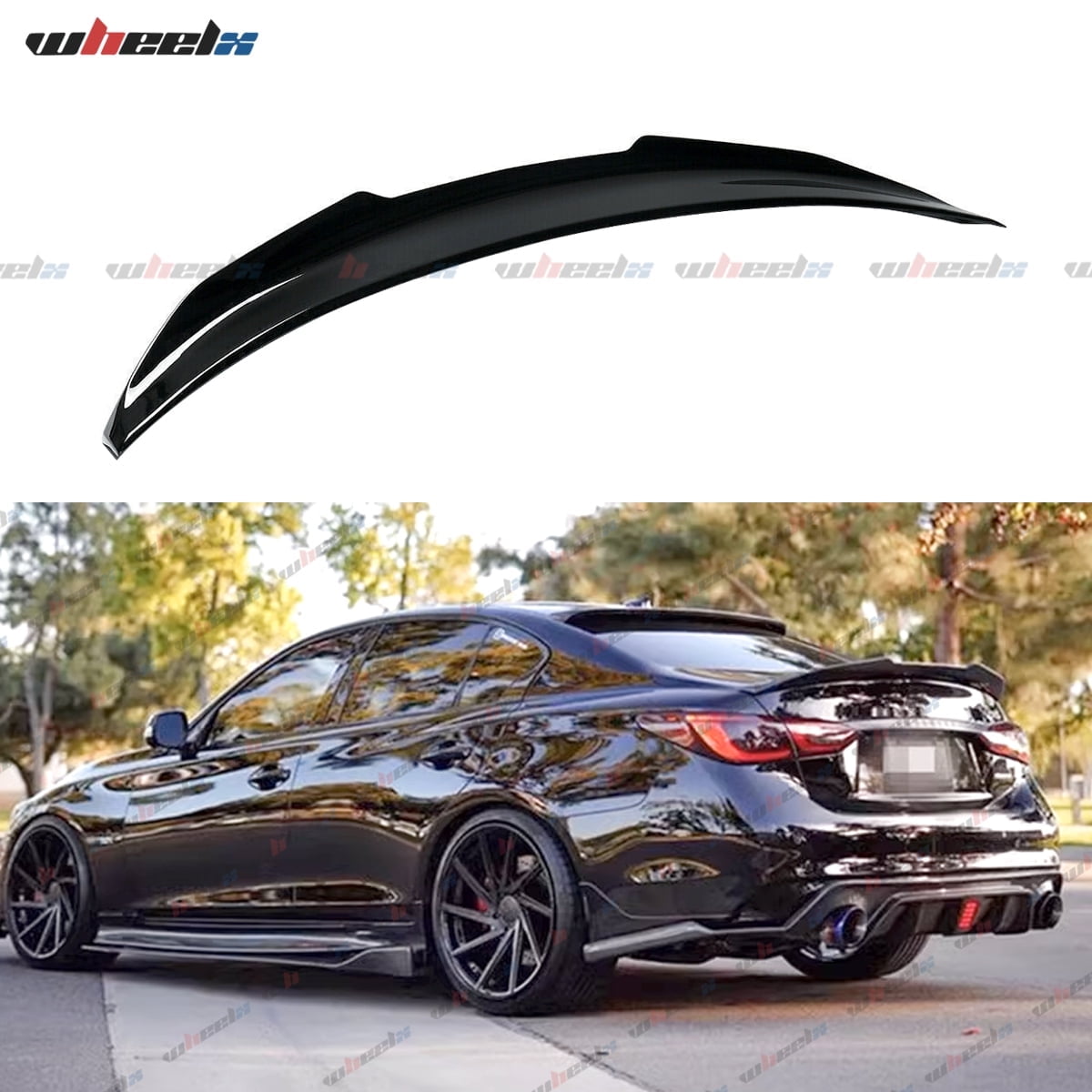 Rear Trunk Spoiler Compatible with 2014-2024 Infiniti Q50, PSM Style ...