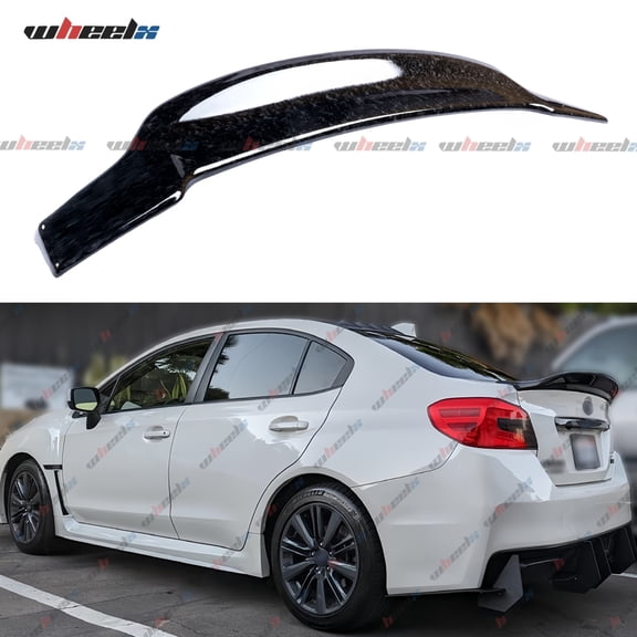 Rear Trunk Spoiler Compatible with 2015-2021 Subaru WRX/WRX STI, R Style Duckbill Fits for 15-21 4 Door Sedan, High Kick Wing Lip (Forged Carbon Fiber Pattern)