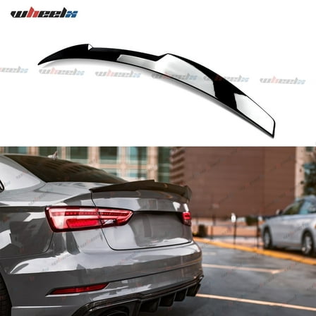 Rear Trunk Spoiler Compatible with Audi 2014-2020 A3 S3 RS3, High Kick M4 Style Duckbill Spoiler Fits for 14-20 Sedan, Exterior Spoiler Wing Lip (Glossy Black)