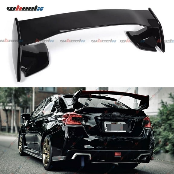 Rear Trunk Spoiler Compatible with 2015-2021 Subaru WRX/WRX STI, Exterior Deck Lid Wing Splitter Fits for 15-21 4-Door (Glossy Black)