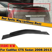 Rear Trunk Spoiler Lip Wing For Cadillac CTS Sedan 2008-2013 2009 Gloss Black Black Carbon Fiber Look